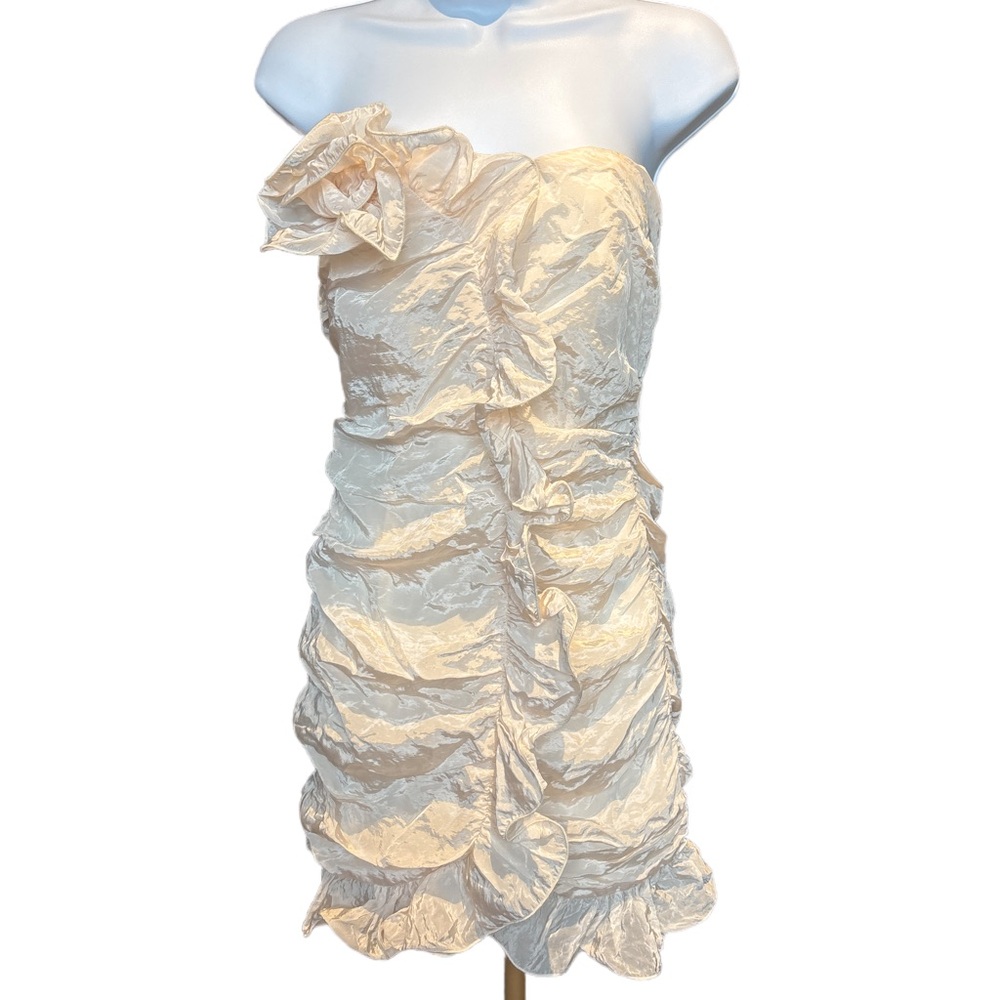 Moon River Strapless Cream Dress